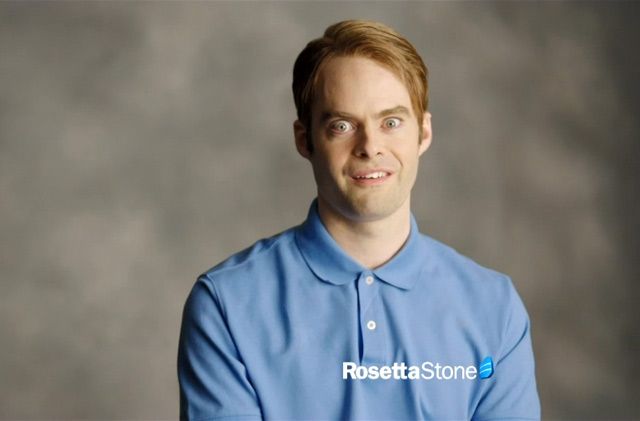 Hader wins this one with his explanation for using Rosetta Stone: âSo I can go to Thailand forâ¦a thing.â
